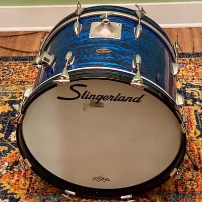 Slingerland 14 x 20" Bass Drum Blue Agate Vintage 60's 70's READ DETAILS image 1