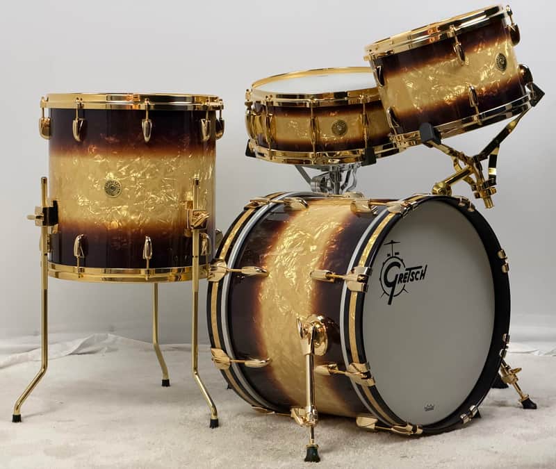Gretsch 18/12/14/5.5x14" Gold Hdw. USA Custom Drum Set - Exclusive Espresso Burst image 1