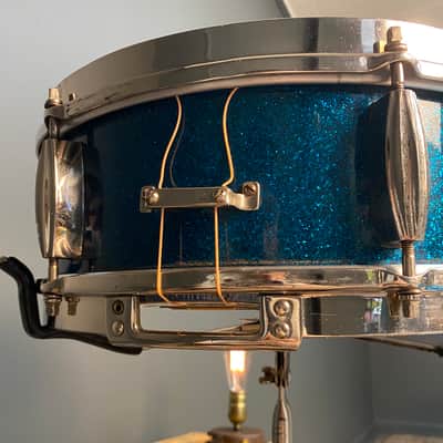 VINTAGE Slingerland Be-Bop Combo Turquoise Sparkle Cocktail Kit image 11