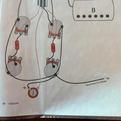 Gibson SG 50s style wiring harness with 0.022uF Sprague Orange Drop capacitors and split short shaft 500k pots image 7