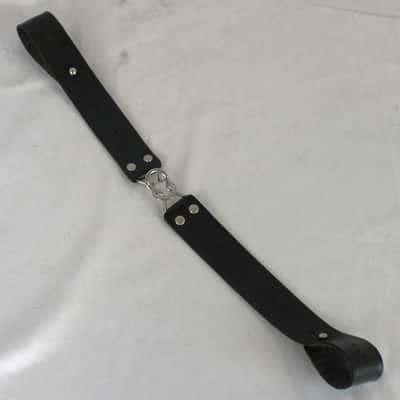Black Leather Interlocking Back Strap  - Adjustable 16" to 19.50" (40.50cm to 49.50cm) image 2