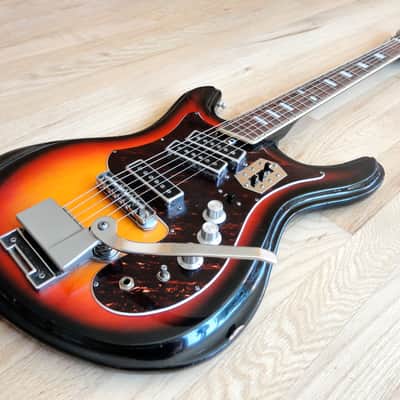 1960s Silvertone 1441 Vintage Electric Guitar by Teisco w/ Mosrite German Carve 1445 image 7