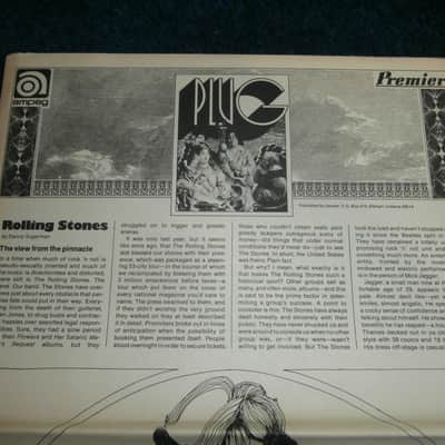 Vintage 1973 Ampeg Plug Newspaper w/ Original Mick Jagger Rolling Stones Poster! image 5