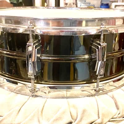 90s Ludwig Black Beauty  5x14" 10-Lug Brass Snare Drum Black Nickel-Chrome Plated image 6