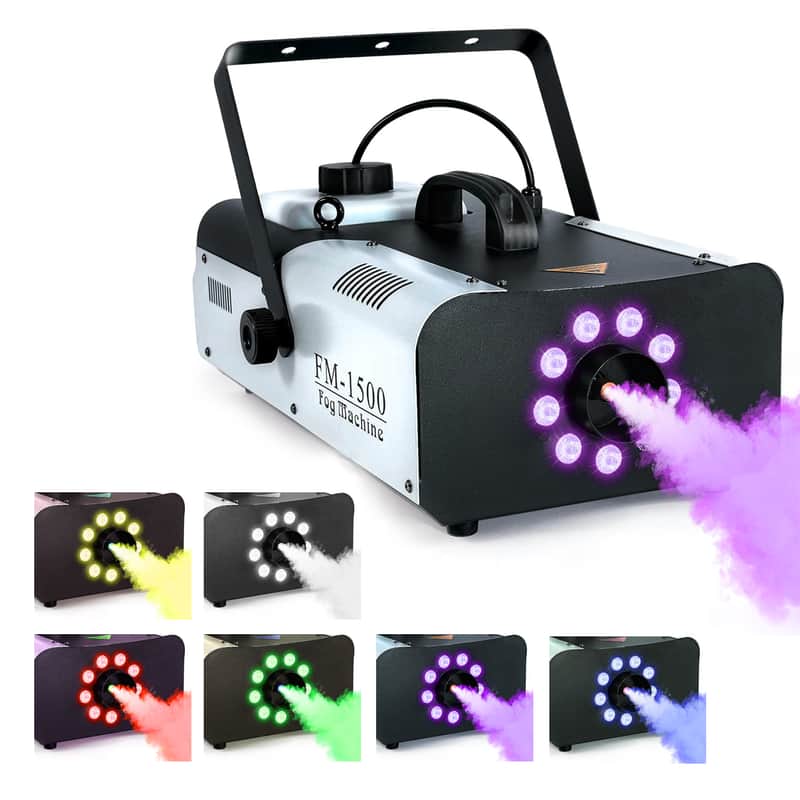 5 Core Fog Machine 1500W Smoke Machine 6000CFM Liquid Low Lying Indoor Outdoor Water Based 2.5L Fog Maker w LED Lights Fogger for Halloween Wedding Party Christmas Stage Effect Gender Reveal - FOG 1500 image 1