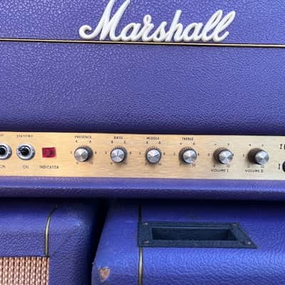 Marshall Super Bass 100 Full Stack 1970 Un-Modified- Royal Purple Tolex Cane Front image 13