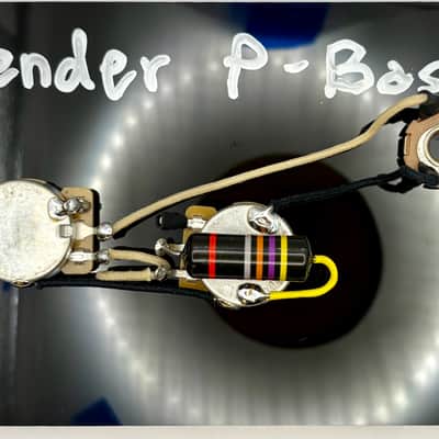 Fender Precision Bass (Standard P-Bass) wiring harness with 0.047uF Bumblebee oil filled capacitor image 1
