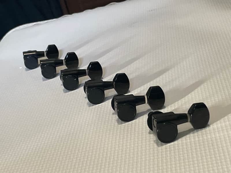 2000's Korean Era Ibanez RG & S Series Black Dual Pin Tuning Pegs Tuners 6 In LIne image 1