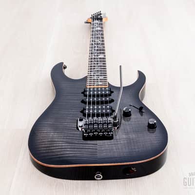 2019 Ibanez J Custom RG8570Z HSH AAA Flame Top Black Rutile w/ Tree of Life Inlay, Case & CoA image 11