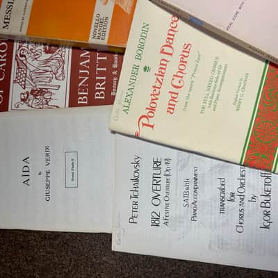 Lot of 9 Old Vintage Books Chorus and Orchestra Sheet Music Creation, Messiah, Lord my God image 2