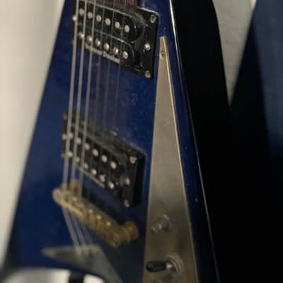 Jackson RR5 Rhoads Pro V-Style Electric Guitar with a Trans Blue Flame Finish image 2