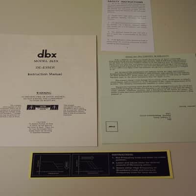 DBX 263X De-Esser Manual with Extra’s ~ Rare!!! image 3
