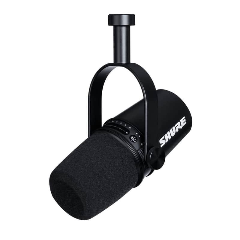 Shure MV7-K XLR/USB Dynamic Podcasting Microphone, Black image 1