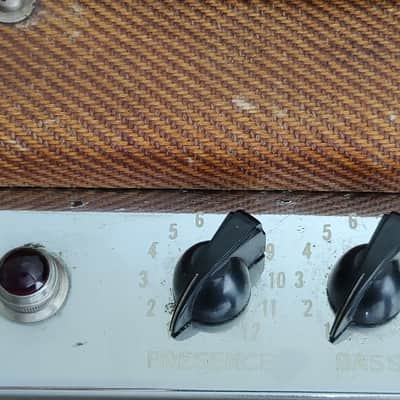 1955 Fender Bassman 5E6-A Narrow Panel 40-Watt 4x10" Guitar Combo Tweed image 9