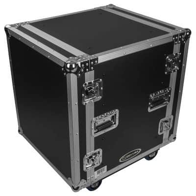Odyssey FZS12W 12U Shock Mount Rack Flight Case with Wheels image 4