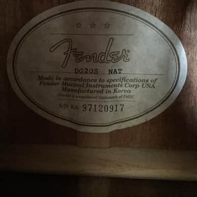 1997 Fender DG-20S Dreadnought Acoustic Guitar image 3