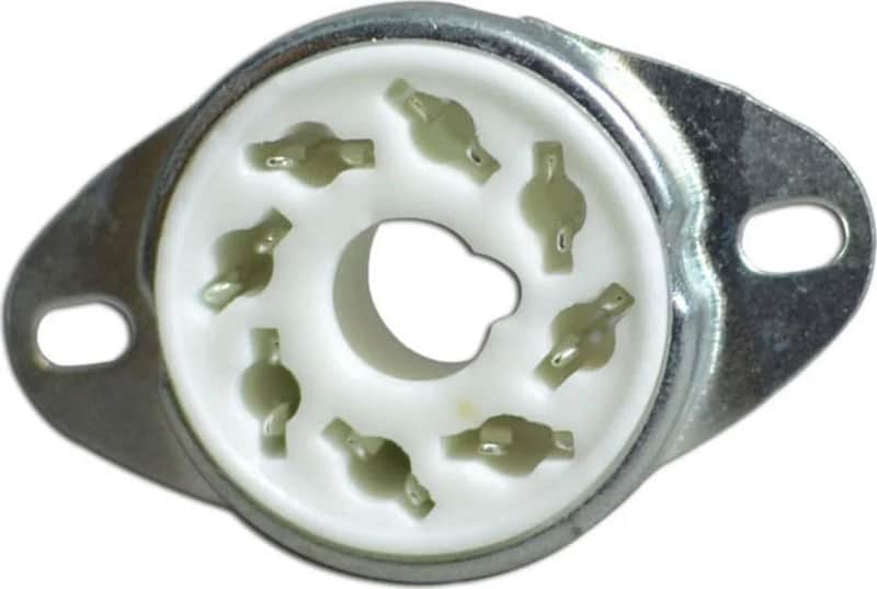 8-Pin Ceramic Top Mount Tube Socket<br> image 1