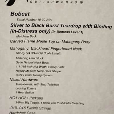 Anderson Bobcat In-Distress Black/Silver Guitar #10-30-24A image 7