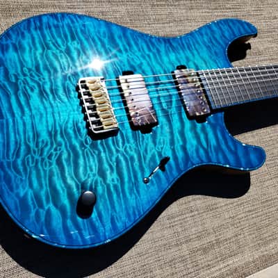 Mayones Regius 7 Infinite Blue 5A Quilt Ragnarok NAMM 2019 image 4