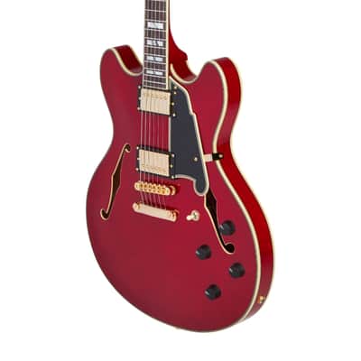 D'Angelico DAEDCTCHGS EXCEL DC Double Cutaway Semi-Hollow Body 6-String Electric Guitar w/Deluxe Hardshell Case image 4