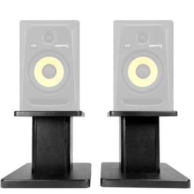 Rockville 8” Black Studio Monitor Speaker Stands For KRK ROKIT 6 G3 Monitors image 1