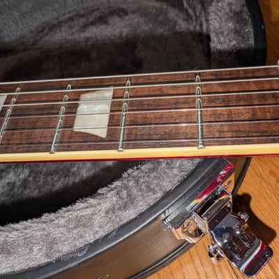 Epiphone Les Paul Standard 50’s Guitar in Bourbon Burst over a Flame Maple Top with Locking Hard Shell Case (with key). Very Good Condition. Fresh professional set up. Made in 2020. image 7