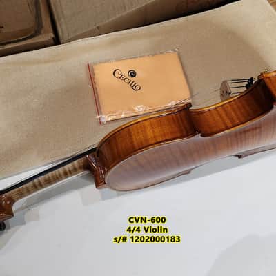 Cecilio 4/4 Advanced Level Violin Featuring Aged 7+ Years - Solid Spruce Top Highly Flamed One-Piece Maple Back and Sides All-Ebony Components, Independent Fine-Tuners, Brazilwood Bows, Hand-Rubbed Oil Finish... image 15
