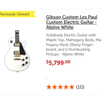 Gibson LES PAUL CUSTOM 2018 - ALPINE WHITE image 19