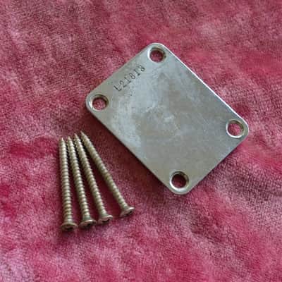 Vintage 1964 Fender PRE-CBS Stratocaster L-series Neckplate w/ Screws Telecaster Strat Tele P-BASS image 4