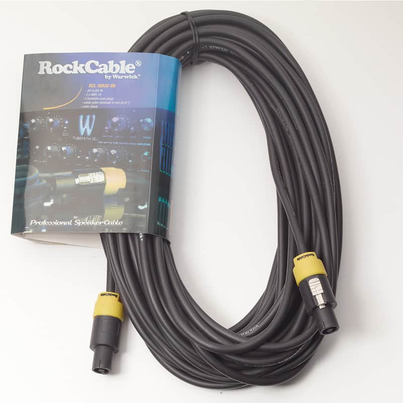 RockCable Speaker Cable - Lockable Coaxial Plug (2-pin) - 20 m / 65.6 ft image 1