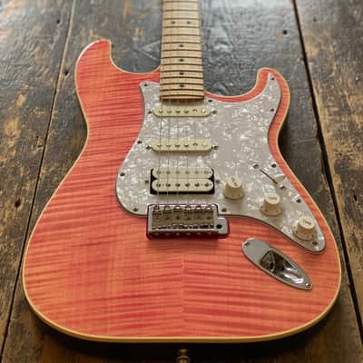 Fender Japanese Ltd Edition 'AST-FMT' Aerodyne Stratocaster 2016 Transparent Pink Maple Flametop w/ Hardcase image 5