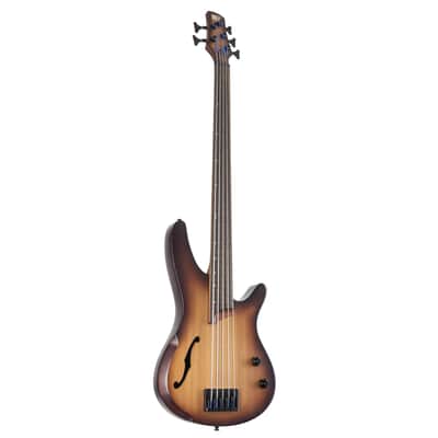 Ibanez Bass Workshop SRH505F-NNF Aerium Fretless Natural Browned Burst Flat - 5-String Electric Bass image 8
