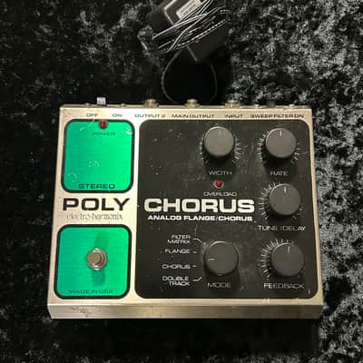 1990s Electro-Harmonix Stereo Poly Chorus Reissue Guitar Effects Pedal w/ Power Supply image 2