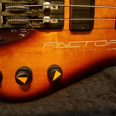 1991 Philip Kubicki Factor Bass Sunburst 4 String Electric Bass Alder Ebony image 5
