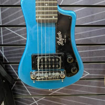 Hofner Shorty Blue Travel Electric Guitar - B Stock image 1