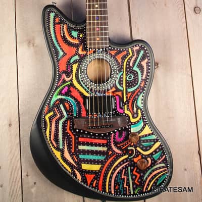 Fender Acoustasonic Standard Jazzmaster Custom Art Guitar "SURF CITY TOO "2025 image 4