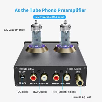 Phono Preamp for Turntable – MM Phonograph Preamp with 3 Gain Modes and 3.5mm AUX Input, US image 2
