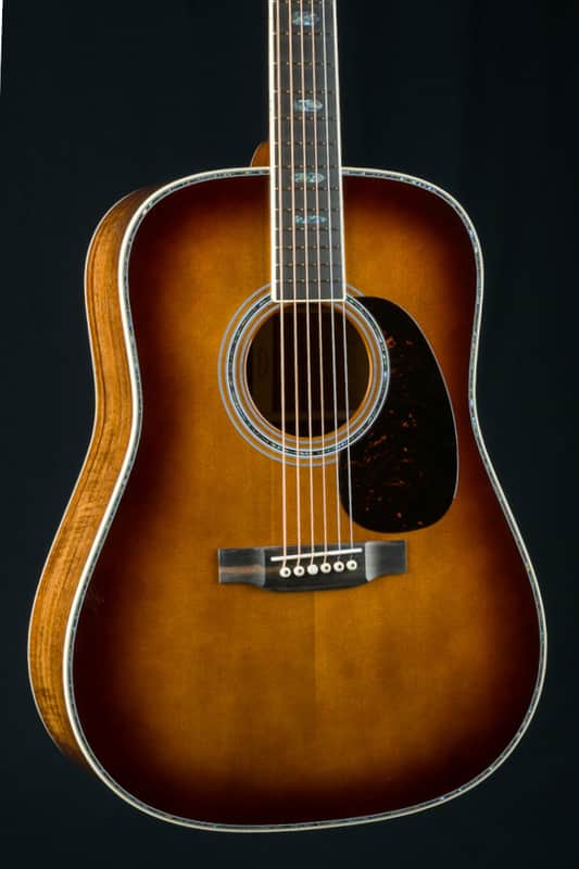 Martin D-41 Custom Premium Flamed Koa and Adirondack Spruce Amber Burst with Paua Pearl NEW image 1