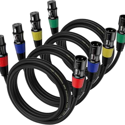 XLR Cables 3ft 4-Packs - Standard XLR Male to Female Microphone Cable with 3-Pin Balanced Shielded XLR Speaker Cable image 1