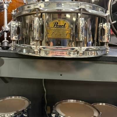 Pearl CS1450 Chad Smith Signature 14x5" Steel Snare Drum 2010s - Black Nickel image 1