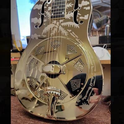 National Reso-Phonic Style O 12 Fret 2024 Mirror Nickel w/ Deco Palms - IN STOCK NOW! image 4