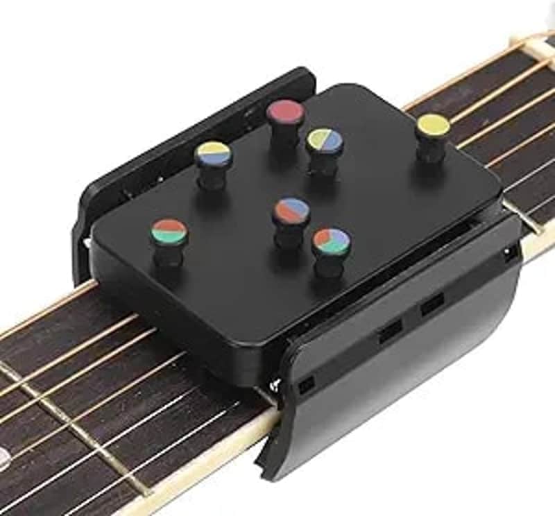 Ukulele Aid Easy Press Kit Chord Assisted Learning Tool, Ukulele Attachment Eliminates Finger Pain Ukulele Chord Trainer for 23 Inches and 26 Inches, One Color One String Black Chord Ukulele Aid image 1