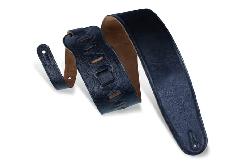 Levy's Leathers M4GF-BLK 3.5" Garment Leather Bass Guitar Strap image 1