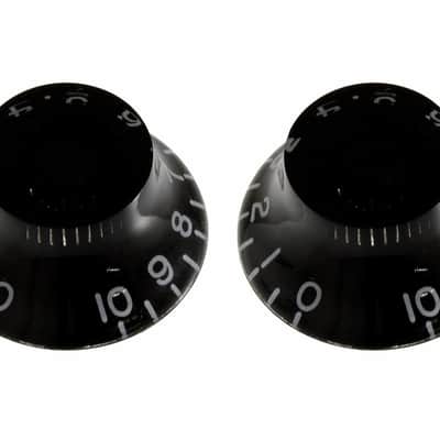 PK-0140-L23 Lefty Guitar Black Bell Knobs with Vintage Style Numbers