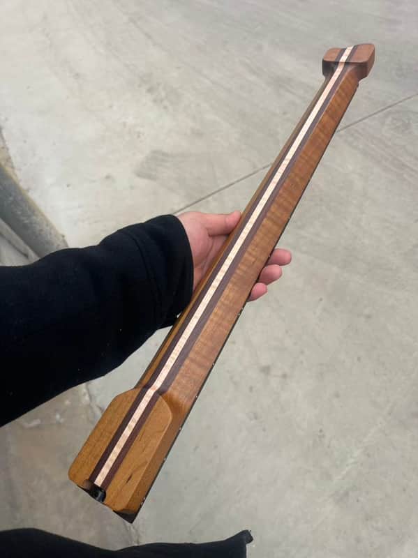 5 piece Headless 24frets roasted flame maple electric guitar neck T contour 25.5 spoke truss rod  1 image 1