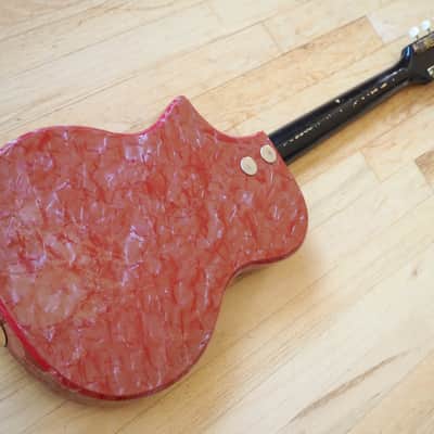 1959 Supro Belmont 1570 Vintage Electric Guitar Maroon Pearloid MOTS Valco USA image 14