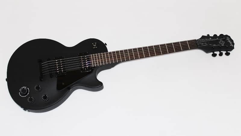Epiphone Goth Flat Black Les Paul Studio Electric Guitar | Reverb