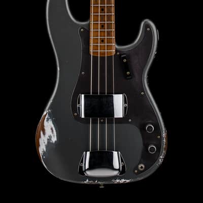 Fender Custom Shop Empire 58 Precision Bass Heavy Relic - Faded Aged Charcoal Frost Metallic #91085 image 1