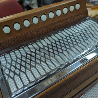 Hohner Pokerwork (Refurbished) Melodeon, 1-row/4-bass, Key of C, Fully Restored + tuned, Made in Germany. image 7