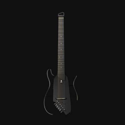 Donner HUSH-I Acoustic Electric Travel Portable Guitar in Mahogany Black image 2
